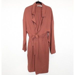 ASTR THE LABEL Dress Womens Size L Burnt Orange True Wrap Long Sleeve Collared